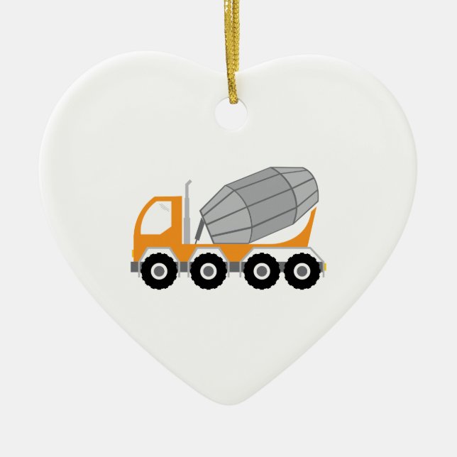 Cement Truck Ceramic Ornament (Front)