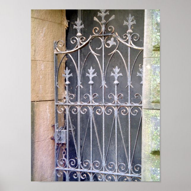 Cemetery Doors- Fleur de Lis Wrought Iron Poster (Front)
