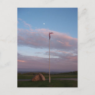 Cemetery flag at dusk postcard