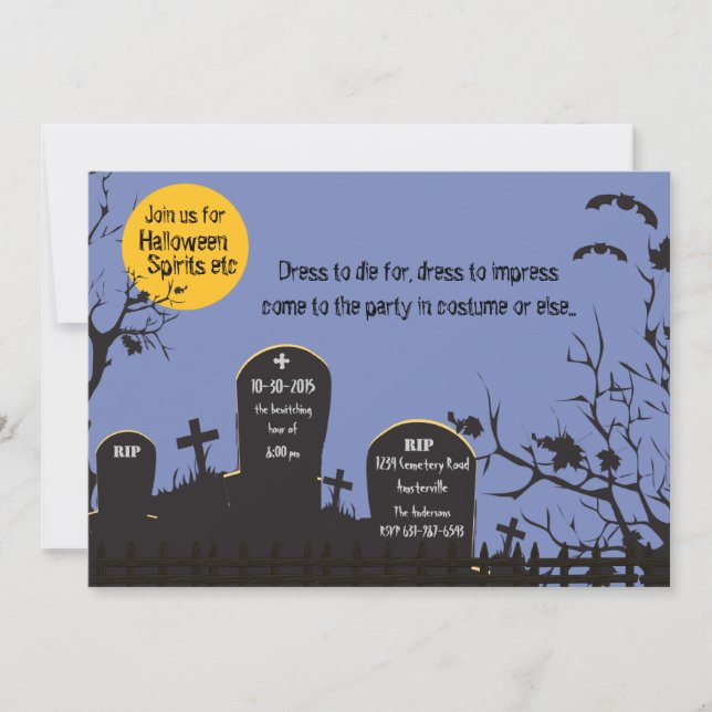 Cemetery Halloween Invitation (Front)