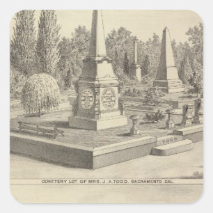 Cemetery lot Sacto, res Woodland Square Sticker