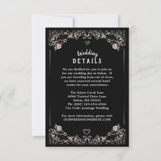 Cemetery Love Matching Wedding Details 3.5x5 Invitation (Front)