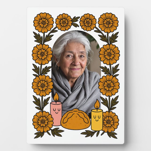 Cempasúchil Ofrenda Altar Día de Muertos Plaque (Front)