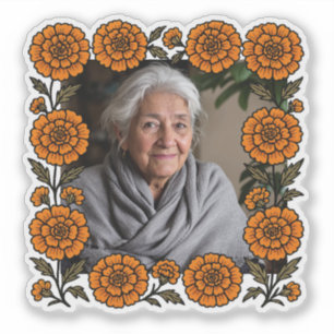Cempasúchil Ofrenda Con Foto Día de Muertos