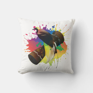 Cendrawasih The Bird Of Paradise Colorful Throw Pillow