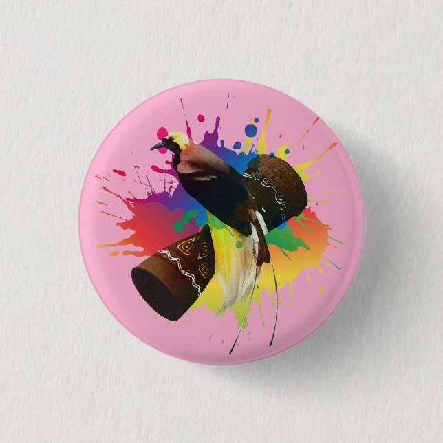 Cendrawasih The Bird Of Paradise Colourful  1 Inch Round Button (Front)