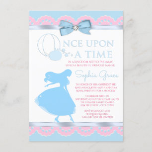 Cendrillon bleu rose Invitation à la fête d'annive