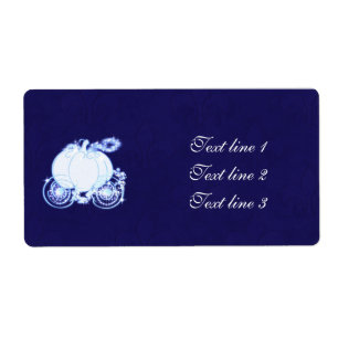 Cendrillon Carrosse Princesse Étiquette Bleu Royal