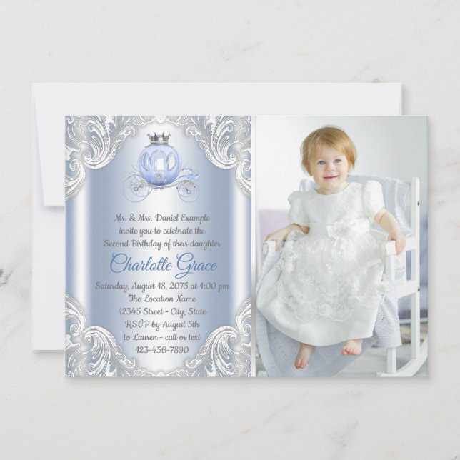 Cendrillon Princesse Anniversaire Fête Invitation (Devant)