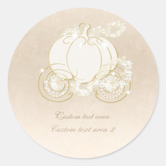Cendrillon Princesse Gold Carrie Élégant Sticker (Devant)