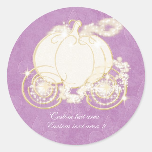 Cendrillon Princesse Purple Gold Carrier Sticker (Devant)