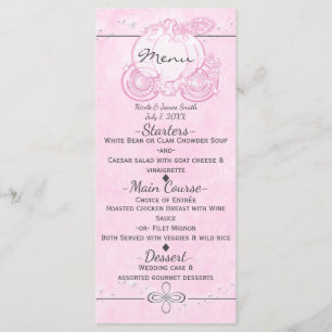 Cendrillon Rose Carrier Élégant Menu Party