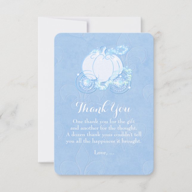 Cendrillon Transport Blue Fairytale Carte de remer (Devant)