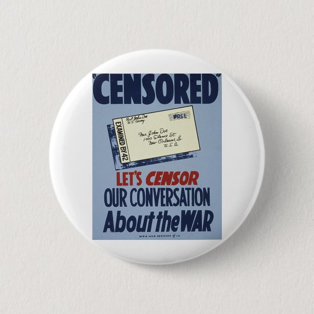 Censored 2 Inch Round Button (Front)