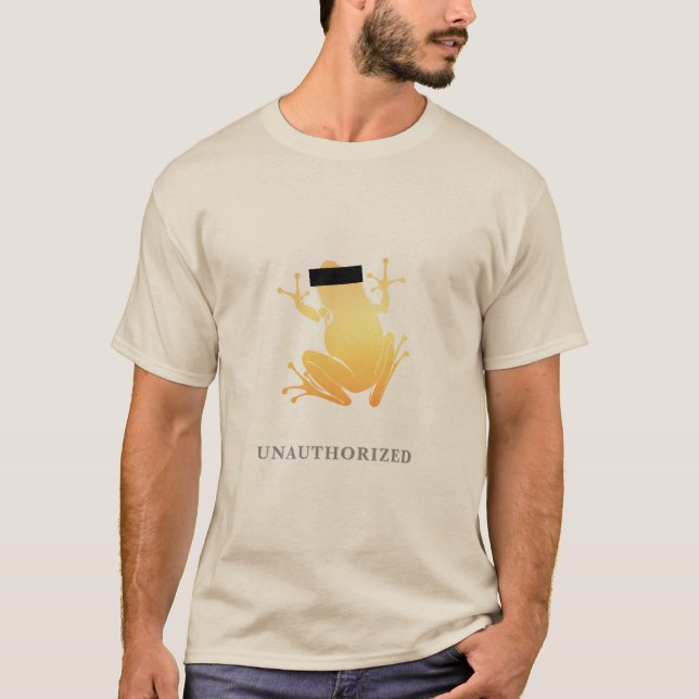 Censored Gold Frog Unauthorized Custom Text T-Shirt (Front)