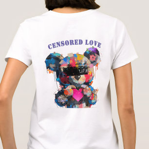 Censored Love Bear - Impact Graffiti Back Print T-Shirt