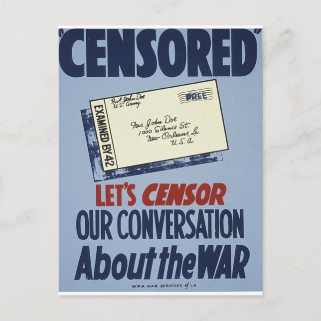 Censored Postcard (Front)