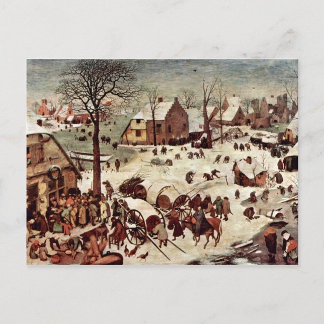 Census At Bethlehem  By Bruegel D. Ä. Pieter Postcard (Front)