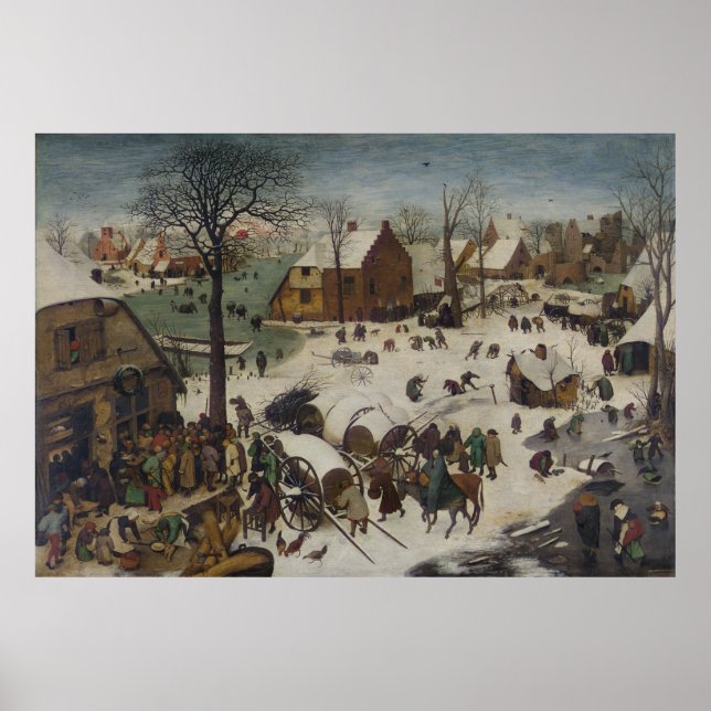 Census at Bethlehem by Pieter Bruegel Poster (Front)