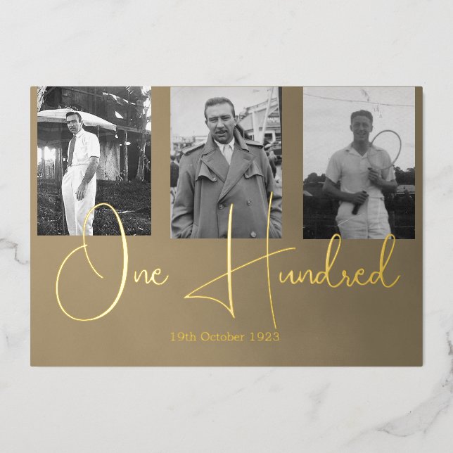 Cent 100ème Homme Anniversaire Photo Invitation (Recto)