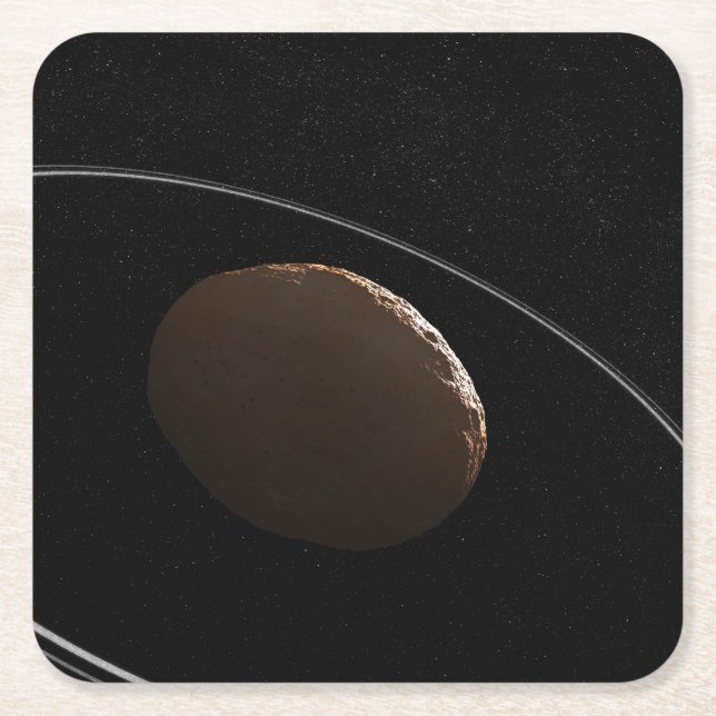 Centaur 1099 Chariklo And Its Rings. Square Paper Coaster (Front)
