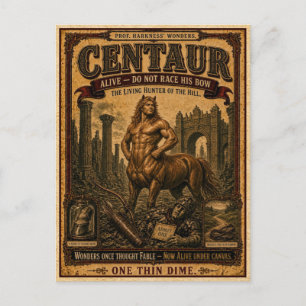 Centaur, Vintage Circus Monster Postcard