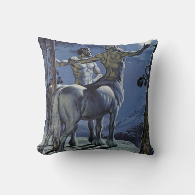 Centaurs (colour litho) throw pillow (Front)