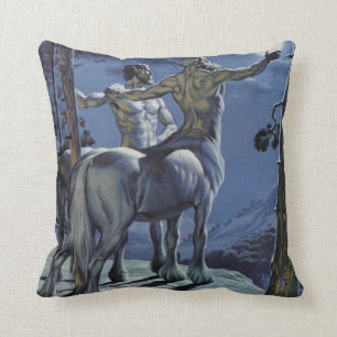 Centaurs (colour litho) throw pillow