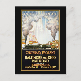 Centenary Pageant Baltimore and Ohio Railroad Postcard