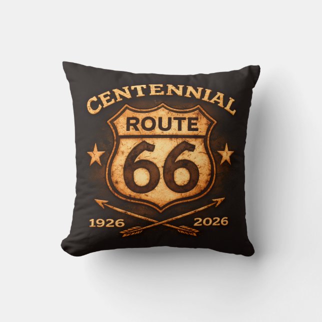 Centennial American Highway Commemorative Accent Throw Pillow (Front)