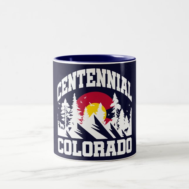 Centennial,Colorado Two-Tone Coffee Mug (Center)