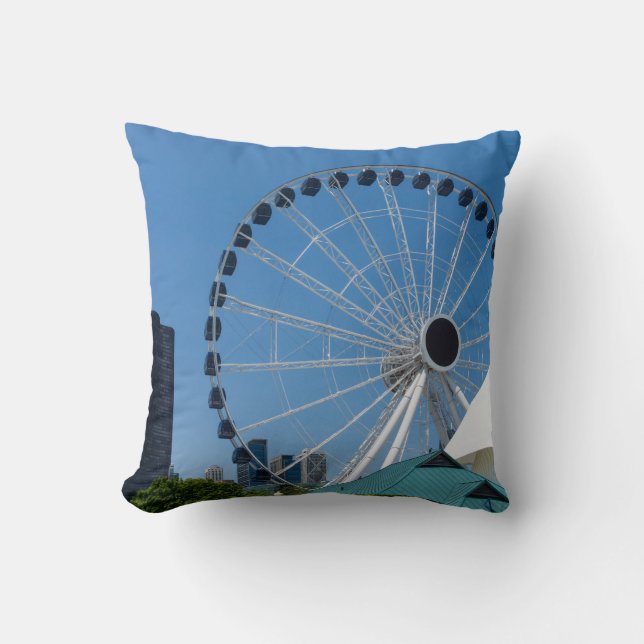 Centennial Ferris Wheel Throw Pillow (Front)
