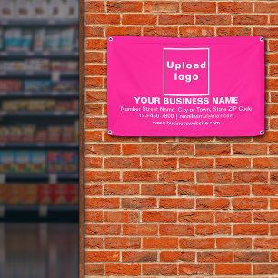 Center Aligned Business Brand on Pink Rectangle Banner