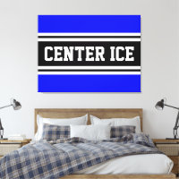 CENTER ICE Black White Royal Blue Hockey Stripes