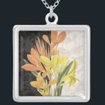 Centerpiece I Silver Plated Necklace<br><div class="desc">Floral</div>