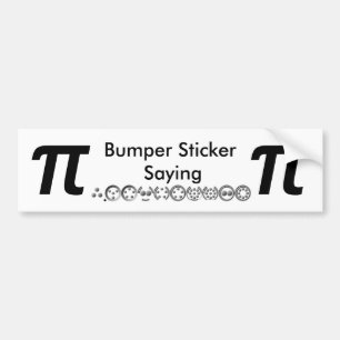 Centesimal 10 Digit Pi by Kenneth Yoncich Bumper Sticker