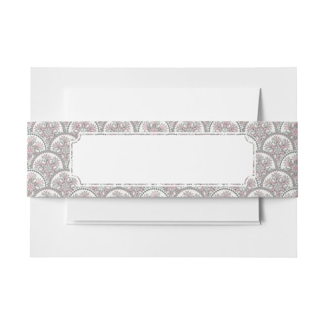 Centle Vintage Pattern Invitation Belly Band (Front Example)