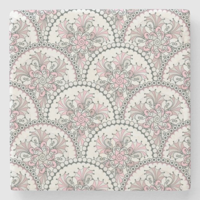 Centle Vintage Pattern Stone Coaster (Front)