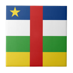 Centrafrique Flag Ceramic Tile