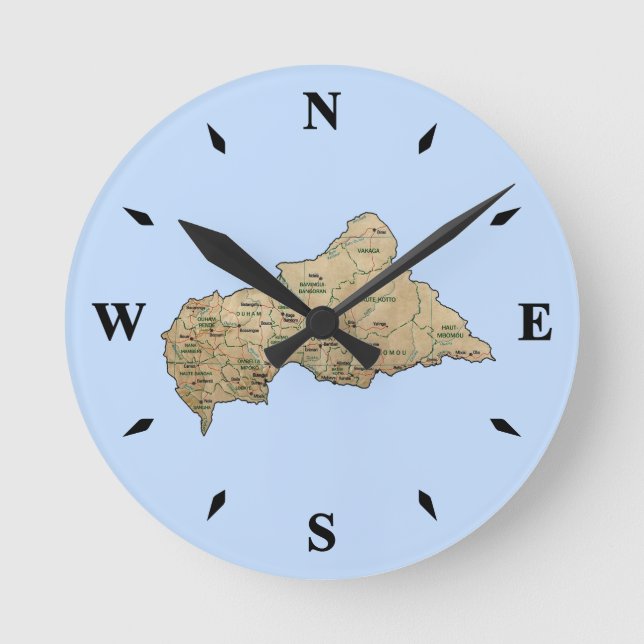 Centrafrique Map Clock (Front)
