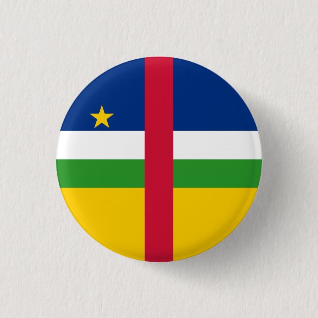 Central African Republic Flag 1 Inch Round Button (Front)