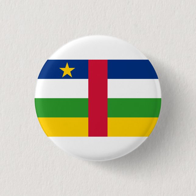 Central African Republic Flag 1 Inch Round Button (Front)