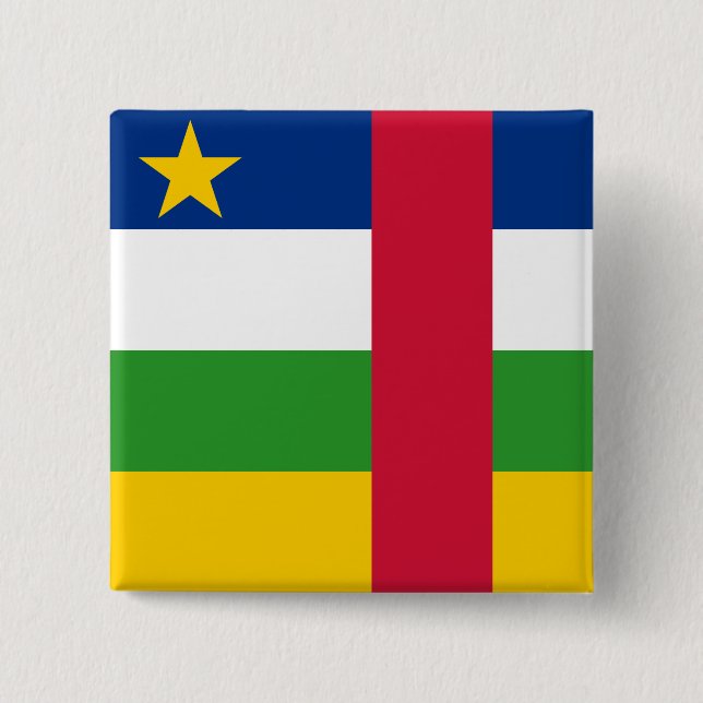 Central African Republic Flag 2 Inch Square Button (Front)