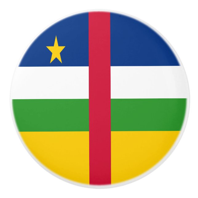 Central African Republic Flag Ceramic Knob (Front)
