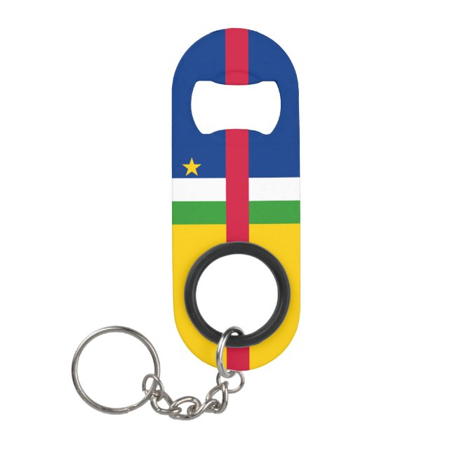 Central African Republic Flag Keychain Bottle Opener (Front)