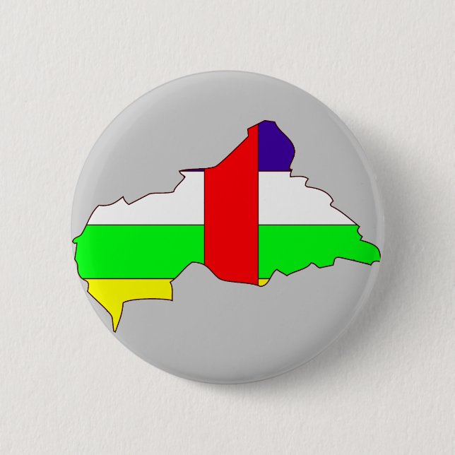 Central African Republic flag map 2 Inch Round Button (Front)