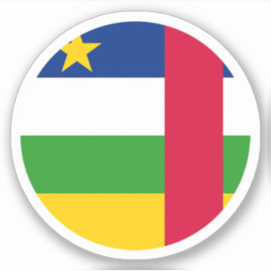 Central African Republic Flag Round Sticker