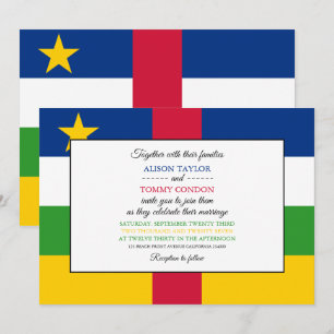 Central African Republic Flag Wedding Invitation