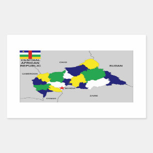 central african republic political map flag sticker