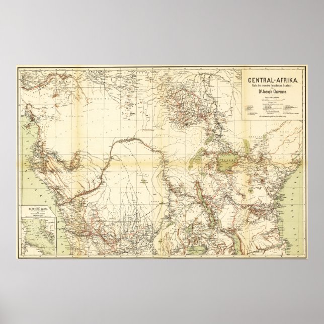 Central AfricaPanoramic MapCentral Africa Poster (Front)